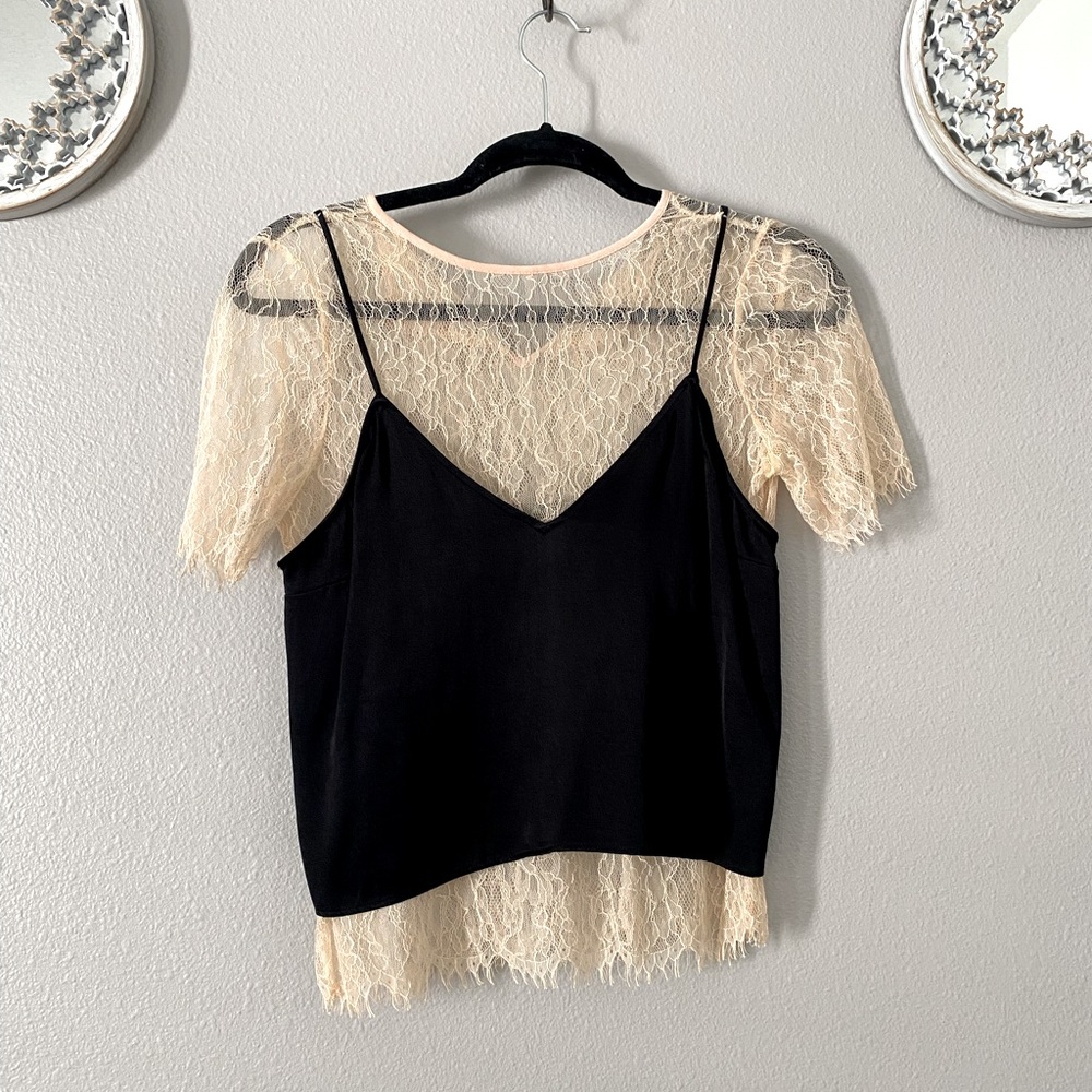 Zara lace black cami top - Picture 3 of 5